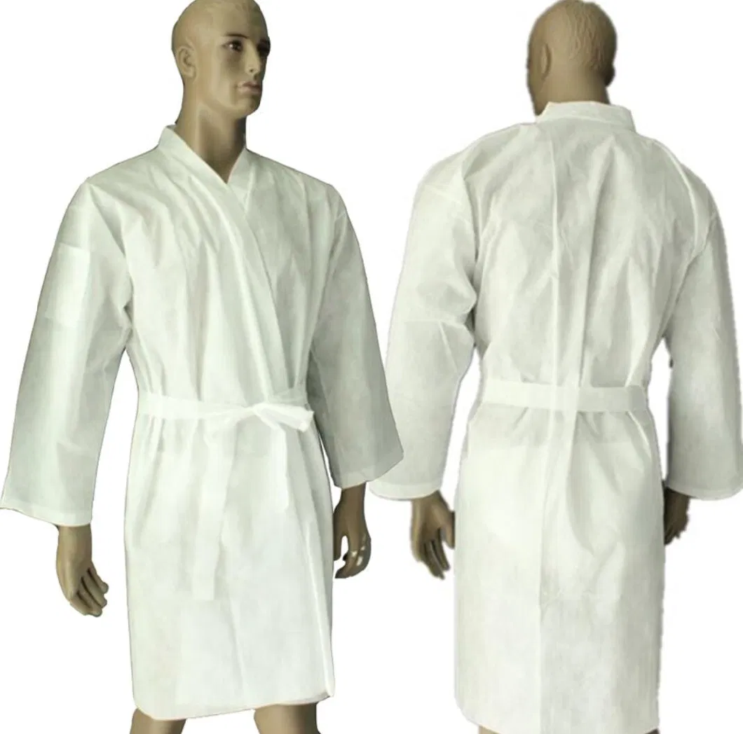 Shenone Disposable Nonwoven Hairdressing Bathrobe Kimono for Hotel